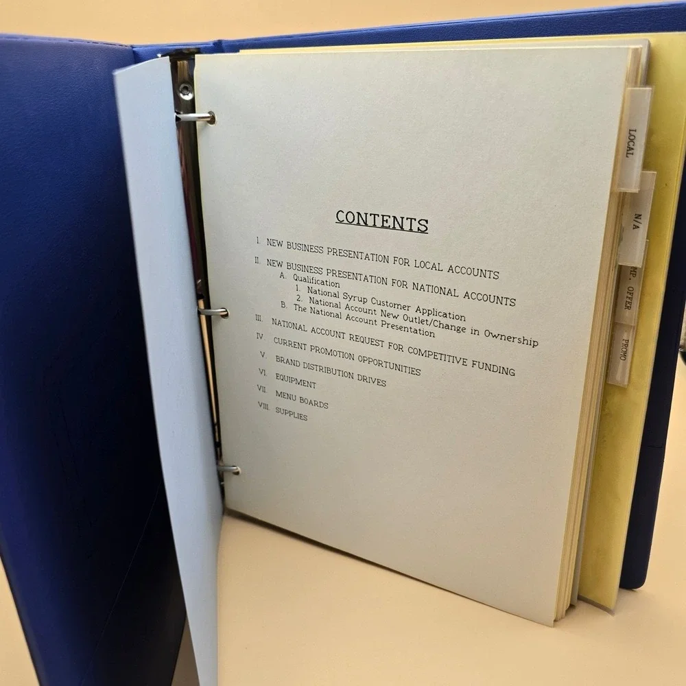BEAMAN PEPSI Fountain Beverage‎ Sales Manual Binder Original 1988 Vintage